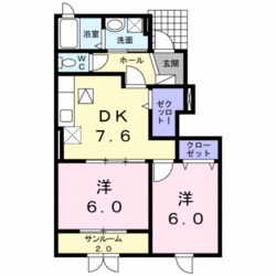 リブレ秋吉Ｂの物件間取画像